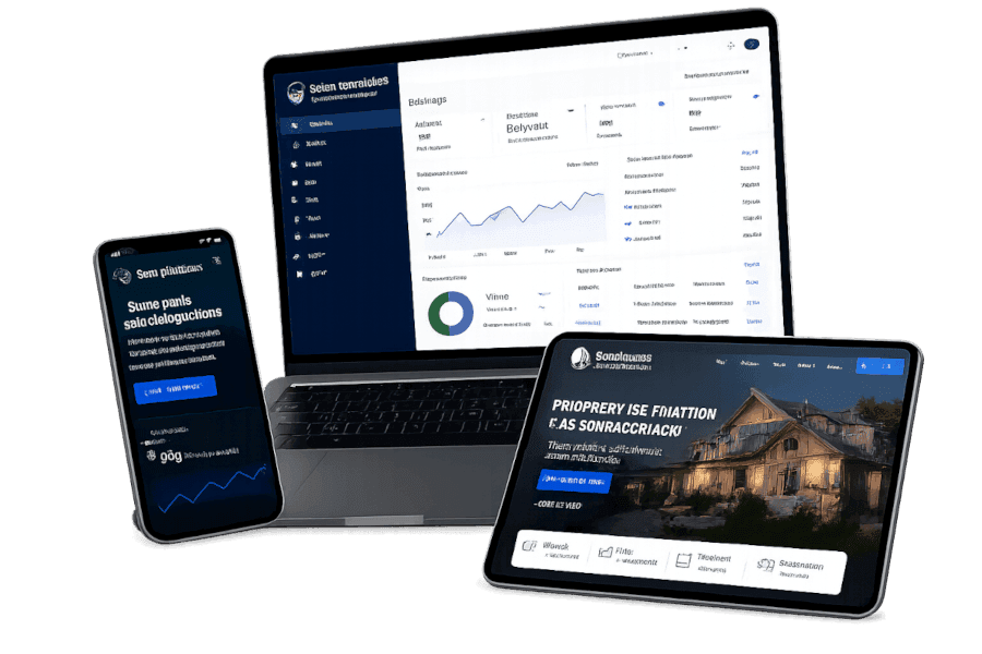 Custom web development project screens for North Star Logic Group